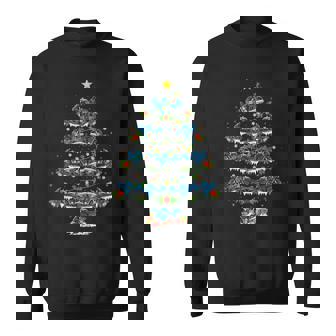 Motorcycle Lover Matching Santa Motorcycle Christmas Tree Sweatshirt - Monsterry