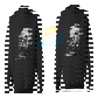 Mountain Wolf Multicolor Watercolor Portrait Sweatshirt - Thegiftio