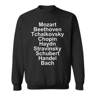 Mozart Beethoven Chopin Bach Classical Music Composers Sweatshirt - Seseable