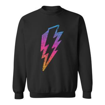 Multicolor Lightnings Powerful Distressed Bolts Sweatshirt - Monsterry
