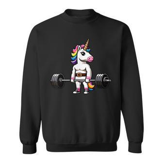 Muscle Gym Unicorn Bodybuilder Nerd Weightlifting Sweatshirt - Monsterry