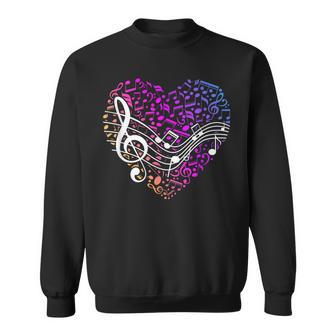 Musical Notes Heart Treble Clef Music Sweatshirt - Monsterry UK