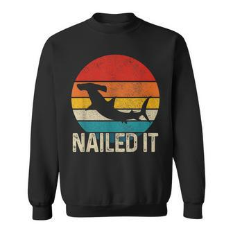 Nailed It Hammerhead Shark Vintage Fishing Sweatshirt - Monsterry