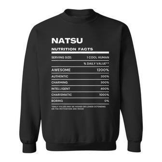 Natsu Nutrition Facts Name Sweatshirt | Mazezy