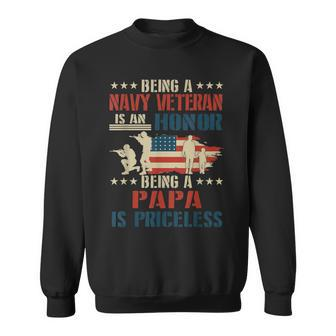 I Am A Navy Veteran Papa Sweatshirt - Monsterry DE