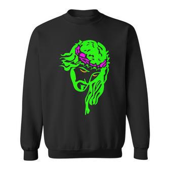 Neon Jesus Cool Christian Sweatshirt - Monsterry CA