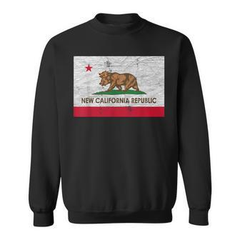 New California Republic Retro Distressed Ncr Flag Sweatshirt - Thegiftio UK
