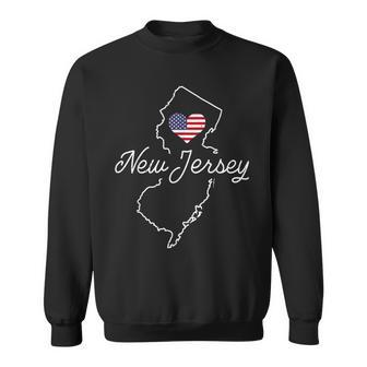 New Jersey Lover Love Nj State Flag New Jersey Sweatshirt - Seseable