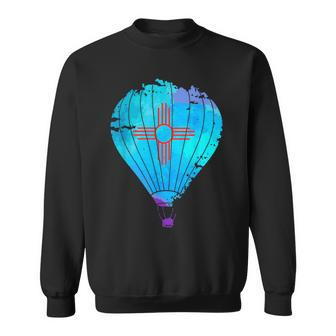 New Mexico Festival Hot Air Balloon Zia T Sweatshirt - Monsterry