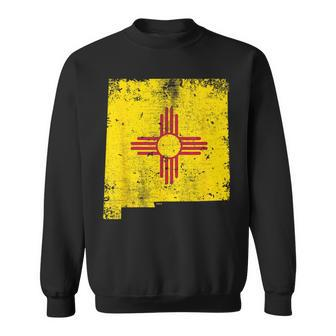New Mexico State Flag Faded Flag Of New Mexico Sweatshirt - Monsterry