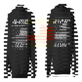 New Us Citizen Est 2024 American Immigrant Citizenship Sweatshirt - Thegiftio