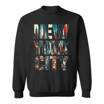 New York City Iconic Skyline Souvenir New York Love Nyc Sweatshirt | Mazezy