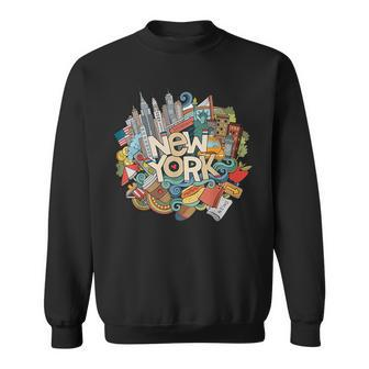 New York City Nyc Iconic Skyline Big Apple Souvenir Sweatshirt - Monsterry CA