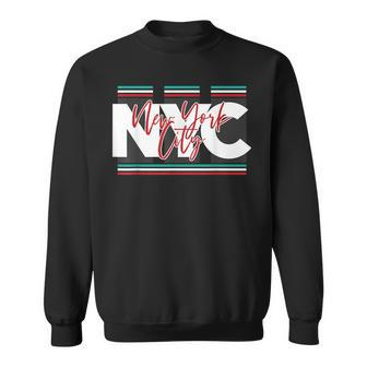 New York City Nyc Usa Big Apple Retro Typography Vintage Sweatshirt - Monsterry UK