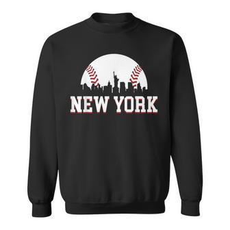 New York City Skyline Downtown Cityscape Baseball Sports Fan Sweatshirt - Monsterry DE