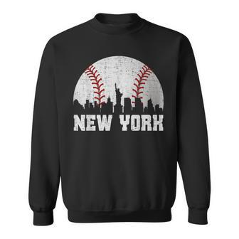 New York Retro Baseball Lover Met At Game Day Sweatshirt | Mazezy