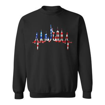 New York Skyline Heartbeat Flag Statue Of Liberty New York Sweatshirt - Monsterry