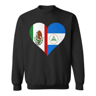 Nicaraguan Mexican Heart Flag Nicaragua Mexico Sweatshirt - Monsterry AU