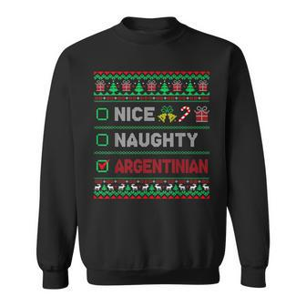Nice Naughty Argentinian Christmas Checklist Argentina Sweatshirt | Mazezy