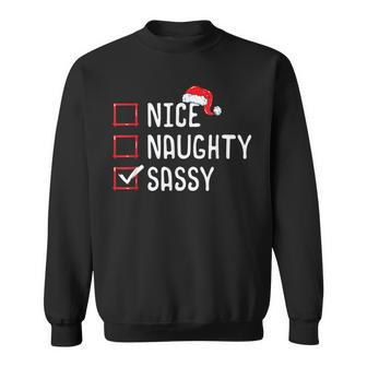 Nice Naughty Sassy Christmas List Sweatshirt - Thegiftio UK
