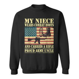 My Niece Wears Combat Boots Proud Army Uncle Military Family Sweatshirt - Monsterry DE