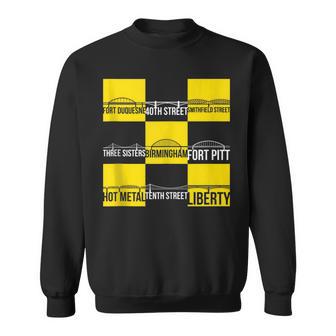 Nine Pittsburgh Bridges In Black And Yellow Sweatshirt - Monsterry