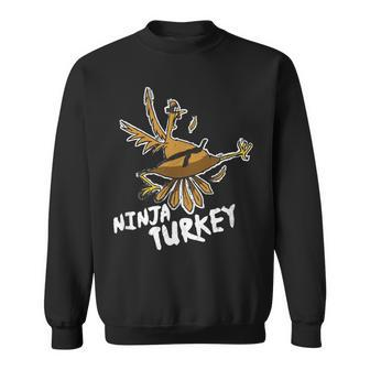 Ninja Turkey Bird Thanksgiving Sweatshirt - Monsterry