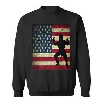 Ninja Warrior American Flag Martial Arts Sweatshirt - Monsterry UK