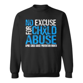 No Excuse For Child Abuse Child Abuse Awareness Month Sweatshirt - Monsterry