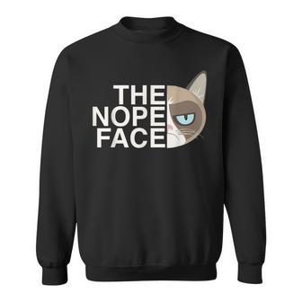 The Nope Face Lazy Cat Joke For & Women Sweatshirt - Monsterry AU