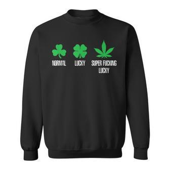 Normal Lucky Super Lucky Weed 420 Sweatshirt - Monsterry