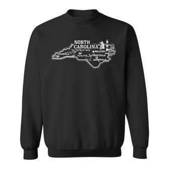 North Carolina State Map Travel Souvenir Vintage Sweatshirt - Monsterry UK