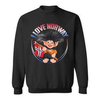 Norway Happy Troll Souvenir Travel Sweatshirt - Seseable