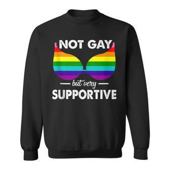 Not Gay But Very Supportive Lgbt Straight Bra Meme Sweatshirt - Monsterry