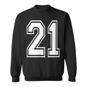 Number 21 Birthday Varsity Sports Team Jersey Sweatshirt - Monsterry