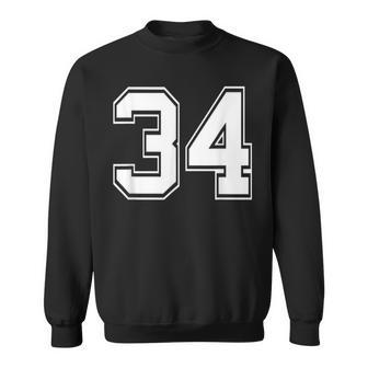 Number 34 Baseball Football Soccer Birthday Sweatshirt - Monsterry DE