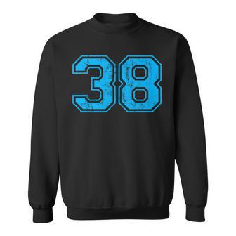 Number 38 Varsity Distressed Vintage Sport Team Player's Sweatshirt - Monsterry DE