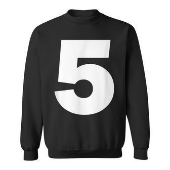 Number 5 Big Bold White Numeral Group Sweatshirt - Monsterry CA