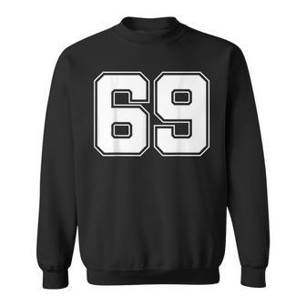 Number 69 Best Classic College American Varsity Style Font Sweatshirt - Monsterry UK