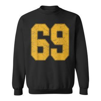 Number 69 Numbered Uniform Sports Team Jersey 69Th Birthday Sweatshirt - Monsterry