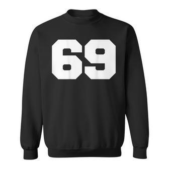 Number 69 Sports Jersey Player 69 Fan Back Print Varsity Sweatshirt - Monsterry UK