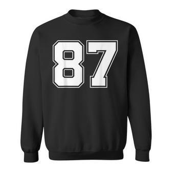 Number 87 Best Classic College American Varsity Style Font Sweatshirt - Monsterry