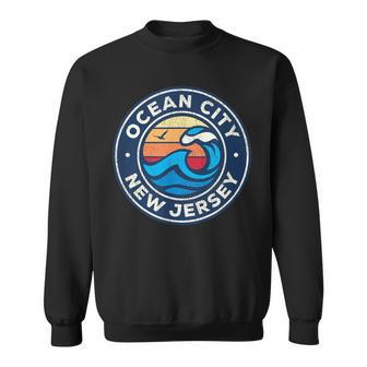 Ocean City New Jersey Nj Vintage Nautical Waves Sweatshirt - Monsterry