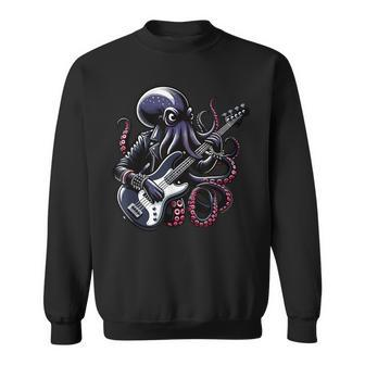 Octopus Playing Bass Guitar Octopus Electric Guitar Sweatshirt | Mazezy