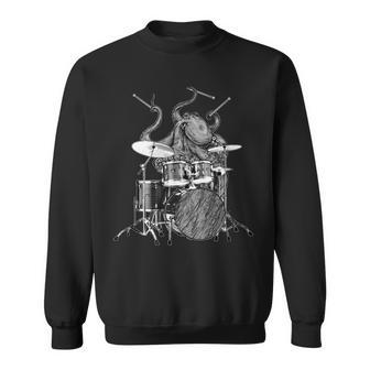 Octopus Playing Drums Drummer Ocean Creature Band Sweatshirt - Monsterry CA