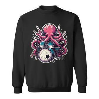 Octopus Playing Drums Drummer Musician Drumming Band Sweatshirt - Monsterry AU