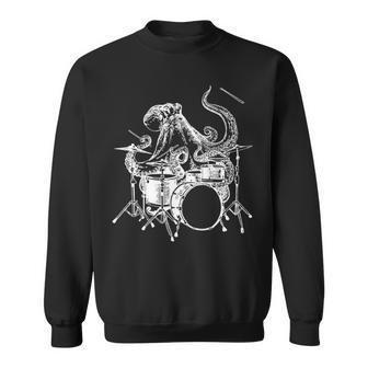 Octopus Playing Drums Music Sweatshirt | Mazezy