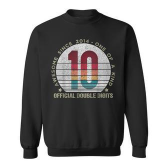 Official Double Digits 10Th Birthday 10 Year Old Sweatshirt - Seseable