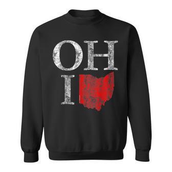 Ohio Home Shape State Vintage Grunge Sweatshirt - Monsterry CA