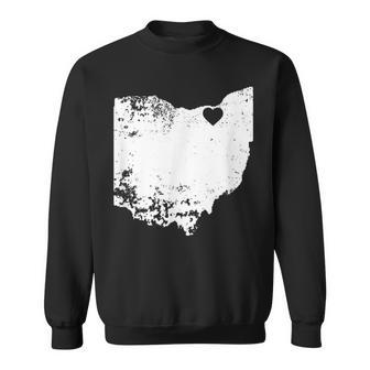 Ohio Love Cleveland Oh State Map Distressed Sweatshirt - Monsterry UK